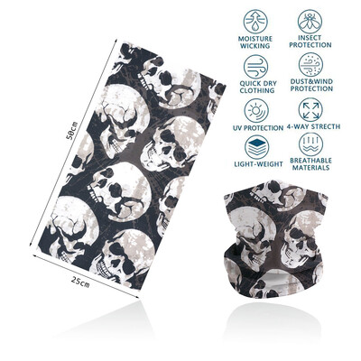 Skull Face Bandana για Ποδηλασία Πεζοπορία Ψάρεμα Προστασία από υπεριώδη ακτινοβολία Quickdry Neck Gaiter Άνδρες Γυναικείες Εκτύπωση Σκελετού Μαντίλι κεφαλιού Balaclava