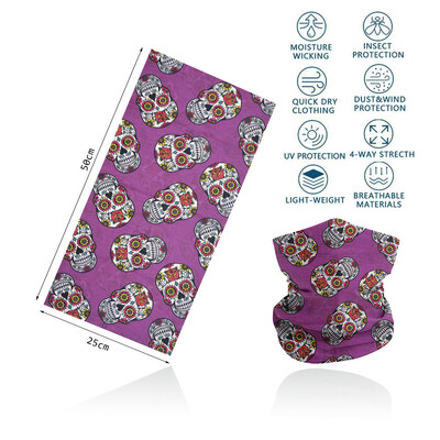 Skull Face Bandana για Ποδηλασία Πεζοπορία Ψάρεμα Προστασία από υπεριώδη ακτινοβολία Quickdry Neck Gaiter Άνδρες Γυναικείες Εκτύπωση Σκελετού Μαντίλι κεφαλιού Balaclava