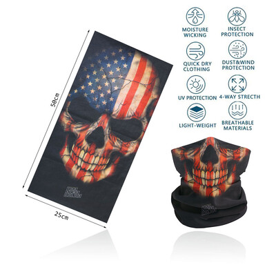 Skull Face Bandana για Ποδηλασία Πεζοπορία Ψάρεμα Προστασία από υπεριώδη ακτινοβολία Quickdry Neck Gaiter Άνδρες Γυναικείες Εκτύπωση Σκελετού Μαντίλι κεφαλιού Balaclava