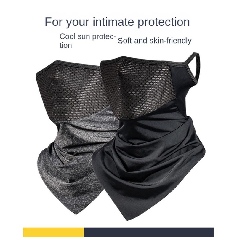 Νέα 1 τμχ μάσκα για κάλυμμα προσώπου μοτοσικλέτας ποδηλάτου ανδρών Ice Silk Cycling Άνοιξη Καλοκαίρι Τριγωνική κρεμαστή μάσκα αυτιών