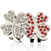 Μαρκαδόρος μπάλα του γκολφ με κρύσταλλο διαμαντιού τετράφυλλο τριφύλλι υπέροχο για κορίτσι δώρο σύζυγος παιχνίδι μπάλας λευκό μπλε πράσινο κόκκινο 4 χρώματα νέο