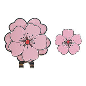 Oznaka loptice za golf s kopčom za šešir za golf, magnetska legura, uzorak cvijeta ružičaste breskve, marker za golf, poklon za lopticu za golf, Sportska isporuka u paketu