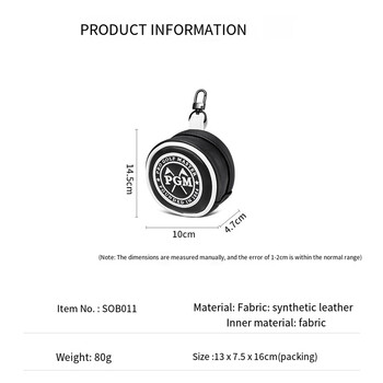 PGM Издръжлива преносима чанта за голф Опаковка/висулка Мини чанта за топка с двойно предназначение Водоустойчива джобна чанта за съхранение Може да побере 3 топки 골프백