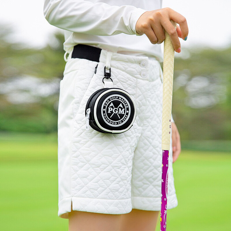 PGM Odolná prenosná golfová taška na ľadvinky/prívesok, dvojúčelová mini taška na loptičky, vodotesná taška s vreckom, pojme 3 loptičky
