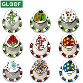 1 τμχ Διπλής στρώσης μπάλα του γκολφ Mark w Μαγνητικό κλιπ καπέλο γκολφ Mark Θέση μπάλας γκολφ 9 είδη για Επιλογή Αξεσουάρ γκολφ Μαρκαδόρος γκολφ