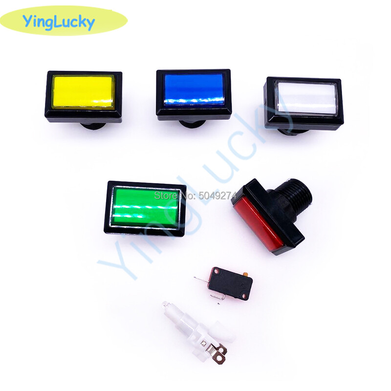 Gumb Arcade s 12V LED žaruljom kvadratni gumb 51 mm 33 mm pravokutni gumb 51*30 mm trokutasti okrugli gumb 28 mm 45 mm