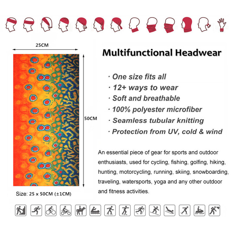 Bandana s ribljim uzorkom Muškarci Biciklistička maska za lice Trčanje Planinarenje Pokrivala za glavu Ribolov Navlaka za vrat Navlaka za nogavice Snood Žene Balaclava šal na otvorenom