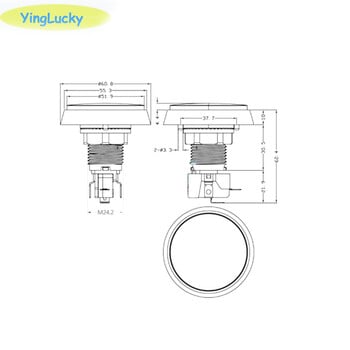 Κουμπί Arcade 60mm Φωτεινός λαμπτήρας LED Μεγάλη στρογγυλή συσκευή αναπαραγωγής βιντεοπαιχνιδιών Arcade Διακόπτης κουμπιού Arcade Μηχανή παιχνιδιών