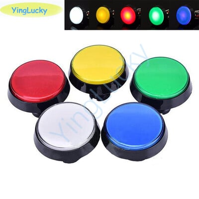 Arcade Button 60MM LED светлинна лампа Голям кръгъл Arcade Video Game Player Push Button Switch Машина за аркадни игри