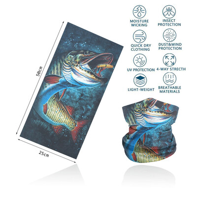 Riblje ljuske Navlaka za vrat s uzorkom za ribolov Tuba Biciklistički šal Planinarenje Trčanje Zaštita od UV zračenja Bandana za lice Muška traka za glavu Balaclava