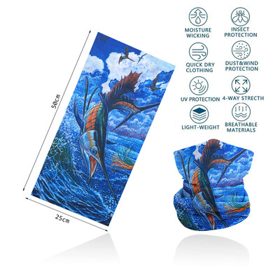 Riblje ljuske Navlaka za vrat s uzorkom za ribolov Tuba Biciklistički šal Planinarenje Trčanje Zaštita od UV zračenja Bandana za lice Muška traka za glavu Balaclava