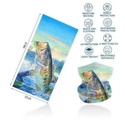 Riblje ljuske Navlaka za vrat s uzorkom za ribolov Tuba Biciklistički šal Planinarenje Trčanje Zaštita od UV zračenja Bandana za lice Muška traka za glavu Balaclava