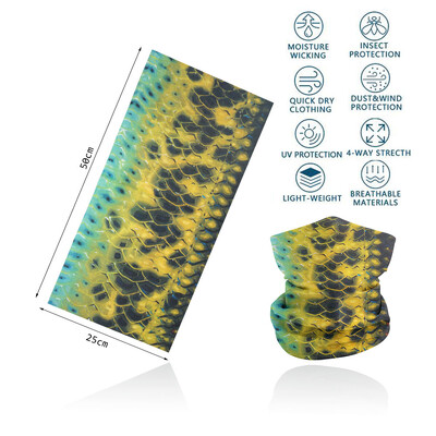 Riblje ljuske Navlaka za vrat s uzorkom za ribolov Tuba Biciklistički šal Planinarenje Trčanje Zaštita od UV zračenja Bandana za lice Muška traka za glavu Balaclava