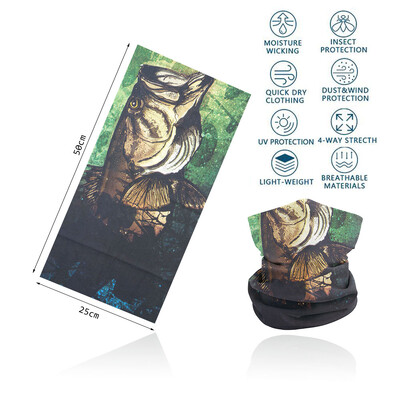 Riblje ljuske Navlaka za vrat s uzorkom za ribolov Tuba Biciklistički šal Planinarenje Trčanje Zaštita od UV zračenja Bandana za lice Muška traka za glavu Balaclava