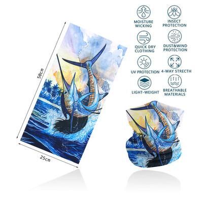 Riblje ljuske Navlaka za vrat s uzorkom za ribolov Tuba Biciklistički šal Planinarenje Trčanje Zaštita od UV zračenja Bandana za lice Muška traka za glavu Balaclava