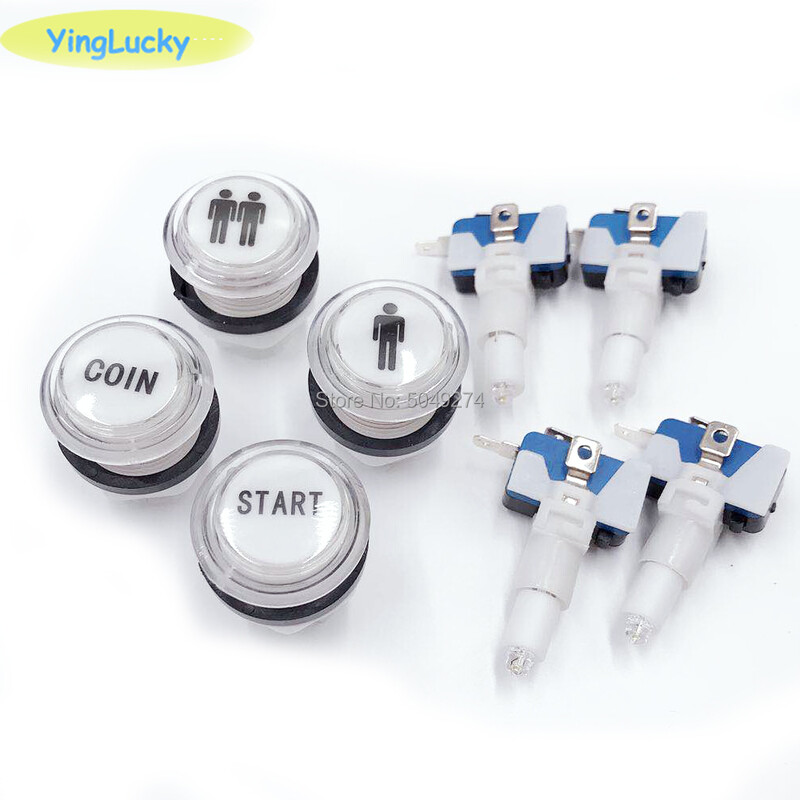 1 kom 33 mm 12 V LED Arcade Push Button COIN 1 Igrač 2 igrača START Osvijetljeni gumb Arcade Cabinet Dodaci