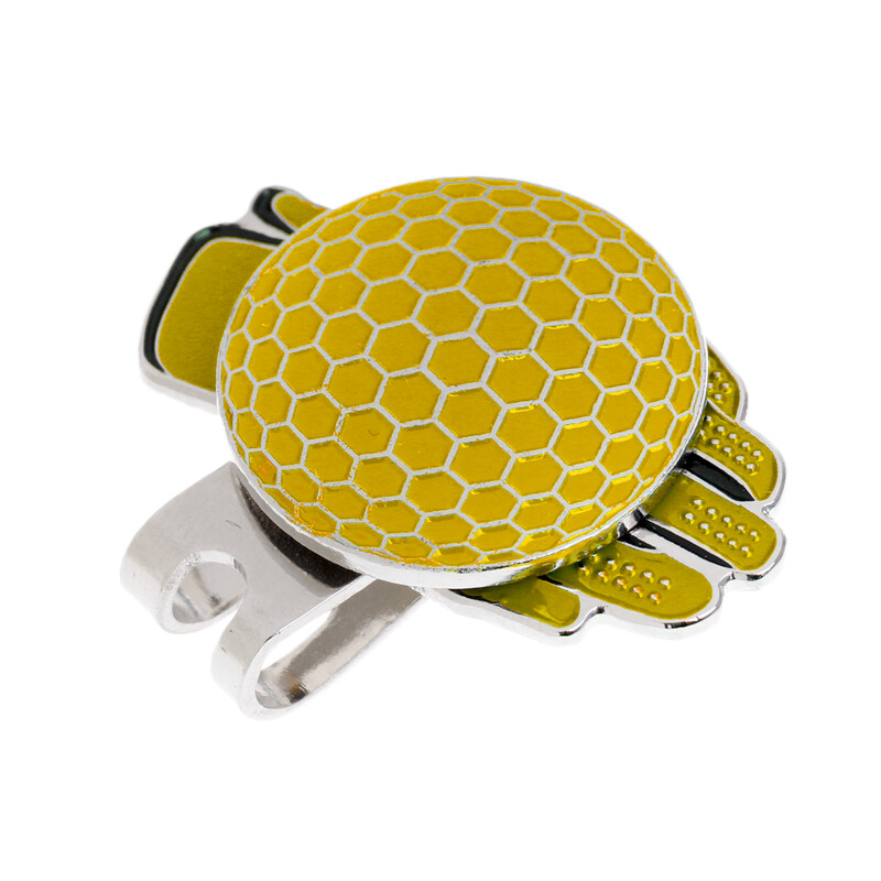 Nerūsējošā tērauda radošā cimdu raksta magnētiskā cepures klipsis ar magnētisko golfa bumbas zīmi Lielisks golfa spēlētāja dāvanu dizains