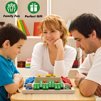 Shut The Box Game 2-4 Player Family Дървена дъска Игри със зарове Classics Tabletop Enhances Math Games for Classroom Home Party Pub