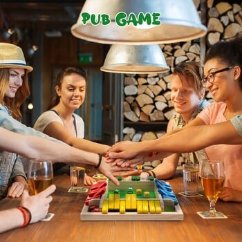 Shut The Box Game 2-4 Player Family Дървена дъска Игри със зарове Classics Tabletop Enhances Math Games for Classroom Home Party Pub