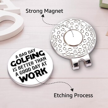 Голфът за лош ден е по-добър от маркер за топка за голф с магнитна щипка за шапка, забавни голф аксесоари, подаръци за мъже, жени