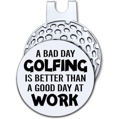 Golful de o zi proastă este mai bun decât un marcator de minge de golf cu clemă magnetică pentru pălărie, accesorii amuzante de golf, cadouri pentru bărbați și femei