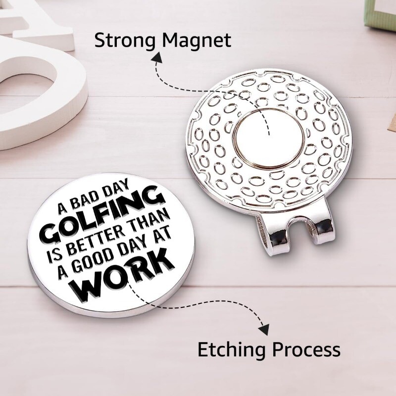 Golful de o zi proastă este mai bun decât un marcator de minge de golf cu clemă magnetică pentru pălărie, accesorii amuzante de golf, cadouri pentru bărbați și femei