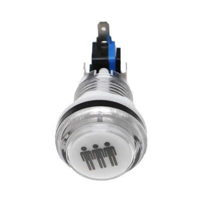 30mm Arcade Okrugla 12V LED tipka šarena tipka s 1P, 2P, novčićem, start, pauza, izlaz, odabir, tipka naljepnica