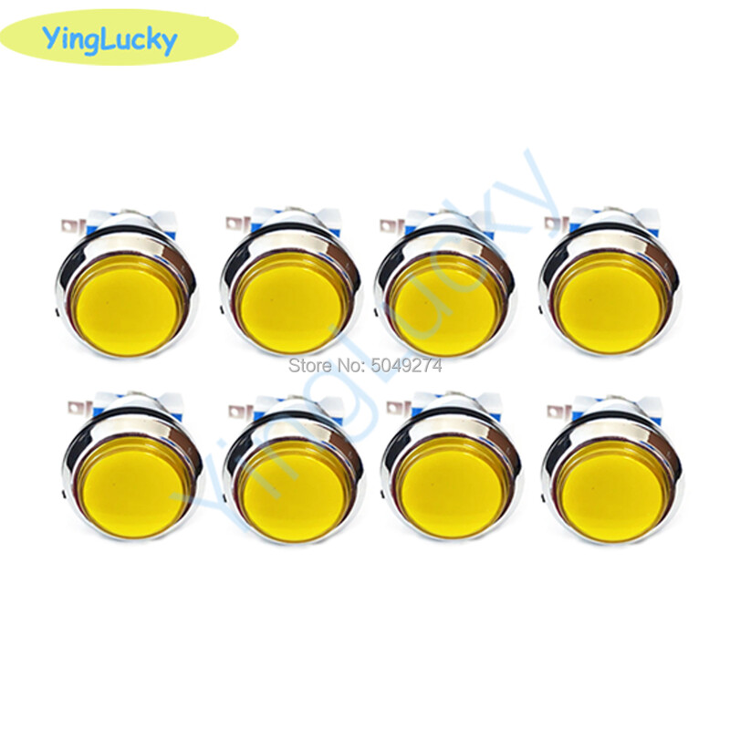 8 kom LED Arcade gumb kit luminescentno srebrno 12v 33mm gumb za arcade jamma pandora box kućište