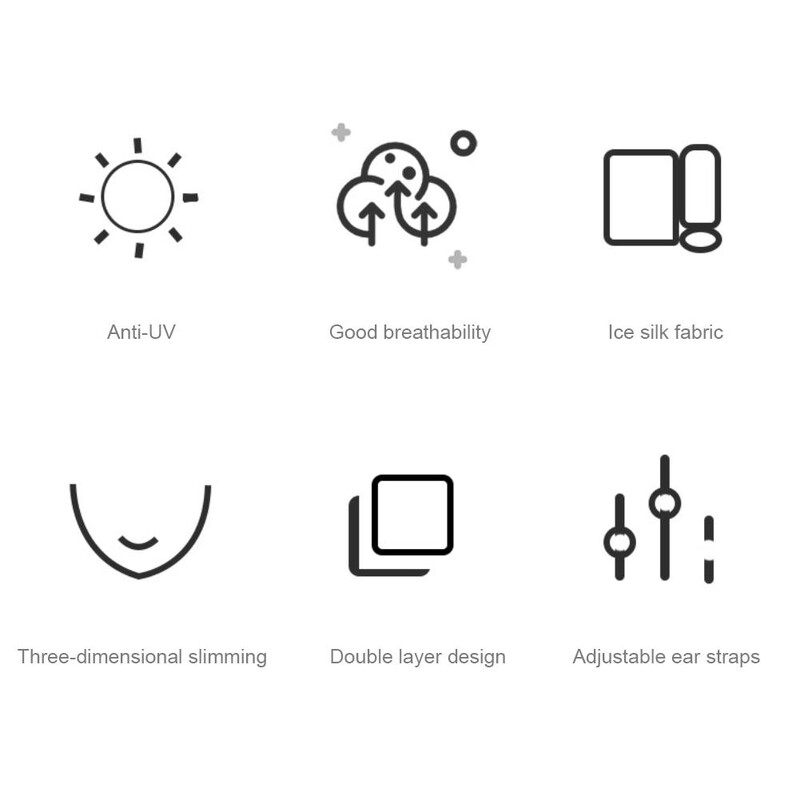 Ljetna ledena svilena maska protiv UV zračenja, zaštita od sunca, prozračna, udobna, biciklizam na otvorenom, sportska krema za sunčanje, kukica za uši, navlaka za cijelo lice