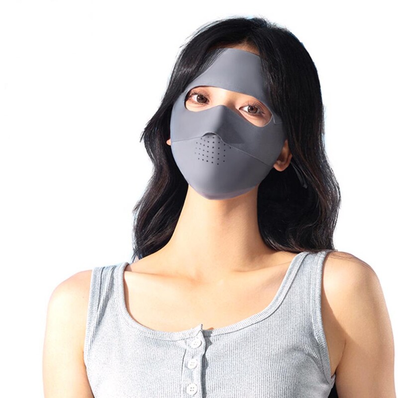 Ljetna ledena svilena maska protiv UV zračenja, zaštita od sunca, prozračna, udobna, biciklizam na otvorenom, sportska krema za sunčanje, kukica za uši, navlaka za cijelo lice