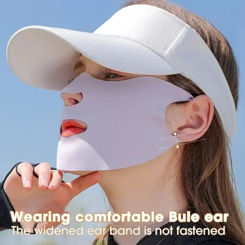 1 tk UV-vastane UPF50+ Ice Silk päikesekaitsemask Traceless Summer Outdoor Sport näomask Hingav paljastatud suu ja nina golfimask