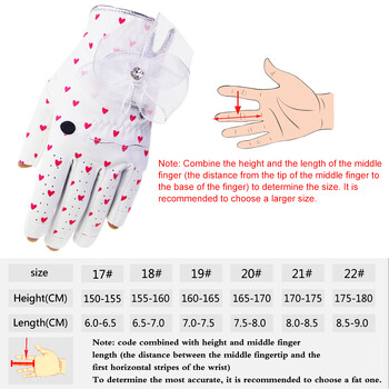 1 чифт Дамски ръкавици за голф без пръсти Меки спортни ръкавици Дамски момичета Гранули против хлъзгане Ръкавица за лява и дясна ръка Елегантни ръкавици
