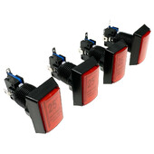 1 KOM Arkadna tipka 25 središnjih crvenih tipki za igranje na kovanice, pravokutni LED gumbi s mikro prekidačem