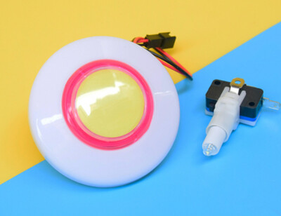 1gb Arkādes LED poga 12V Krāsains kāju celtņa leļļu mašīnai LED pogas 45mm 60mm 80mm 76mm