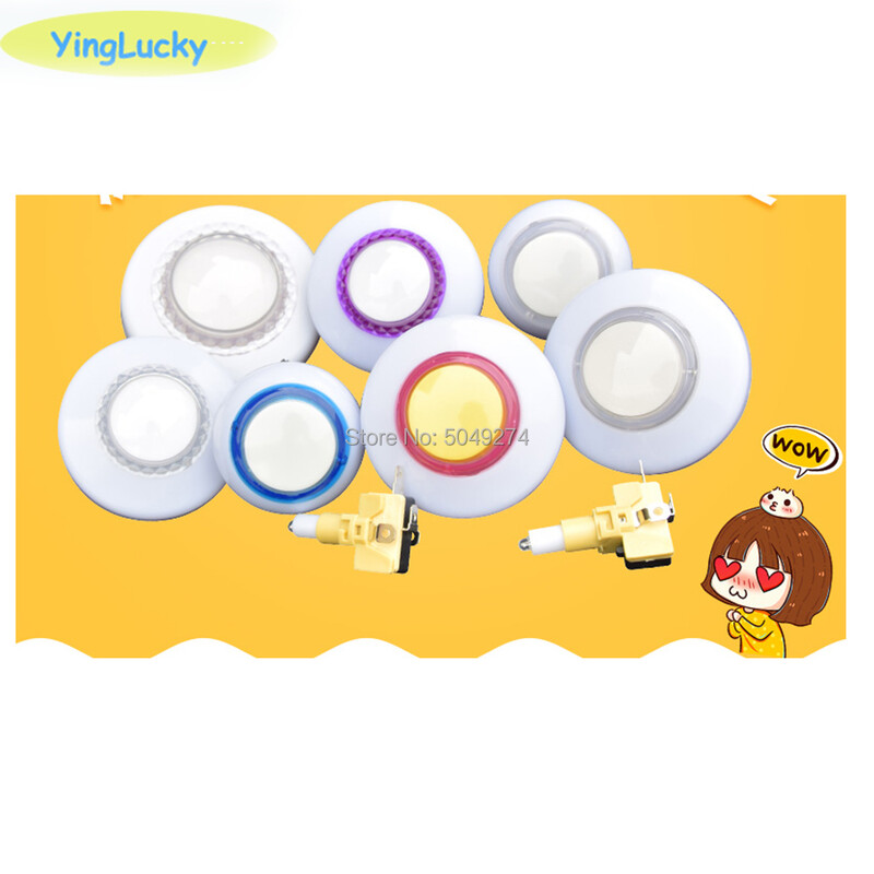 1gb Arkādes LED poga 12V Krāsains kāju celtņa leļļu mašīnai LED pogas 45mm 60mm 80mm 76mm