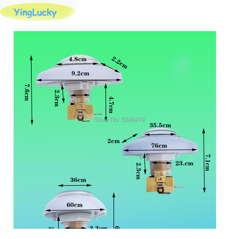 1gb Arkādes LED poga 12V Krāsains kāju celtņa leļļu mašīnai LED pogas 45mm 60mm 80mm 76mm