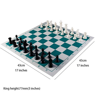 Τουρνουά Σκακιστικό Σετ 90% Πλαστικά Γεμισμένα Πιάσματα Σκακιού και Πράσινο Επιτραπέζιο Παιχνίδι Σκακιού Βινυλίου