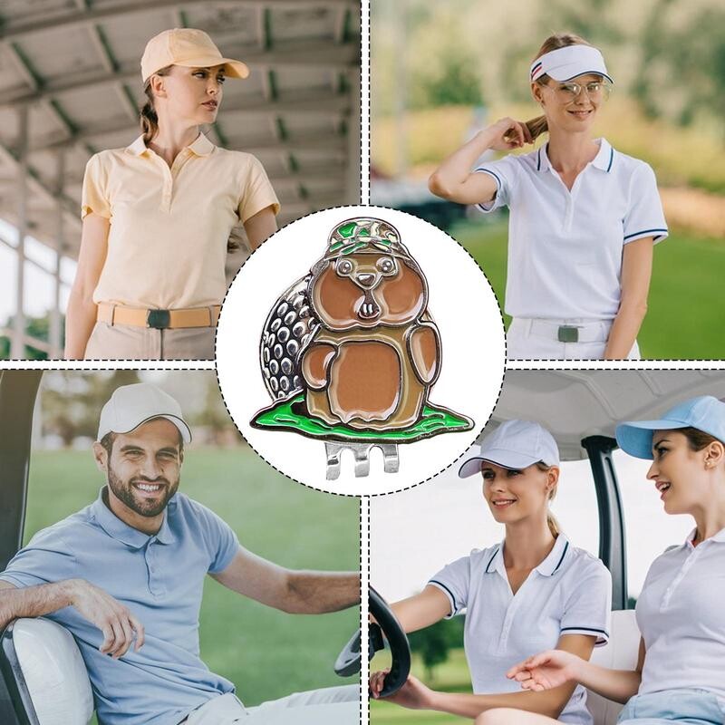 Magnetinis golfo žymeklis Metalinis magnetinis golfo juokingas skrybėlės segtukas Itin poliruotas magnetinis siurbimo kepurės segtukas skirtas golfo naujokams