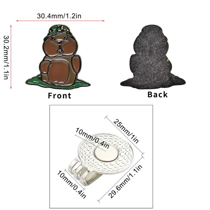 Magnetinis golfo žymeklis Metalinis magnetinis golfo juokingas skrybėlės segtukas Itin poliruotas magnetinis siurbimo kepurės segtukas skirtas golfo naujokams