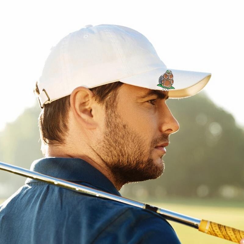 Magnetinis golfo žymeklis Metalinis magnetinis golfo juokingas skrybėlės segtukas Itin poliruotas magnetinis siurbimo kepurės segtukas skirtas golfo naujokams