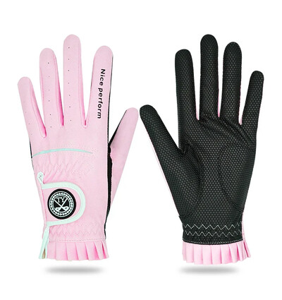 TTYGJ 2 poros golfo pirštinės moterims, kvėpuojančios PU odos golfas su neslystančiomis dalelėmis, lauko sportui skirtos rankinės golfo aksesuaras