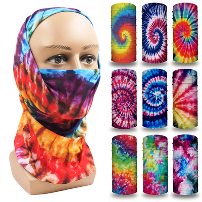 Tie-Dye Spiral Printed Colorful Neck Gaiter Дишаща дамска маска за лице Бандана Безшевна многофункционална лента за коса Глава Балаклава