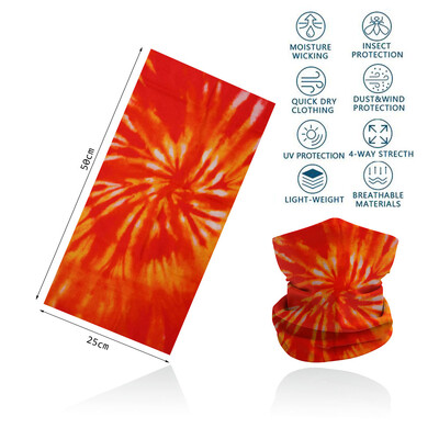 Tie-Dye Spiral printed πολύχρωμη γκέτα λαιμού Αναπνεύσιμη γυναικεία μάσκα προσώπου μπαντάνα Άνευ ραφής πολυλειτουργική περιτύλιξη μαλλιών Balaclava