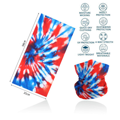Tie-Dye Spiral printed πολύχρωμη γκέτα λαιμού Αναπνεύσιμη γυναικεία μάσκα προσώπου μπαντάνα Άνευ ραφής πολυλειτουργική περιτύλιξη μαλλιών Balaclava