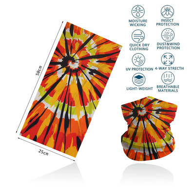 Tie-Dye Spiral printed πολύχρωμη γκέτα λαιμού Αναπνεύσιμη γυναικεία μάσκα προσώπου μπαντάνα Άνευ ραφής πολυλειτουργική περιτύλιξη μαλλιών Balaclava