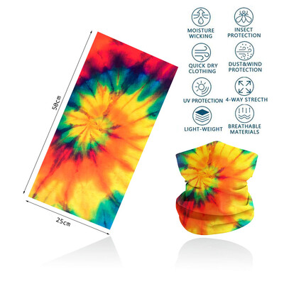 Tie-Dye Spiral printed πολύχρωμη γκέτα λαιμού Αναπνεύσιμη γυναικεία μάσκα προσώπου μπαντάνα Άνευ ραφής πολυλειτουργική περιτύλιξη μαλλιών Balaclava