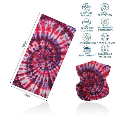 Tie-Dye Spiral printed πολύχρωμη γκέτα λαιμού Αναπνεύσιμη γυναικεία μάσκα προσώπου μπαντάνα Άνευ ραφής πολυλειτουργική περιτύλιξη μαλλιών Balaclava