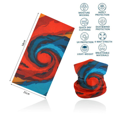 Tie-Dye Spiral printed πολύχρωμη γκέτα λαιμού Αναπνεύσιμη γυναικεία μάσκα προσώπου μπαντάνα Άνευ ραφής πολυλειτουργική περιτύλιξη μαλλιών Balaclava