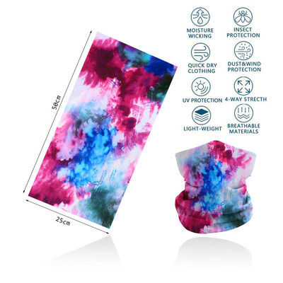 Tie-Dye Spiral printed πολύχρωμη γκέτα λαιμού Αναπνεύσιμη γυναικεία μάσκα προσώπου μπαντάνα Άνευ ραφής πολυλειτουργική περιτύλιξη μαλλιών Balaclava