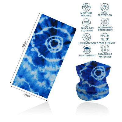 Tie-Dye Spiral printed πολύχρωμη γκέτα λαιμού Αναπνεύσιμη γυναικεία μάσκα προσώπου μπαντάνα Άνευ ραφής πολυλειτουργική περιτύλιξη μαλλιών Balaclava